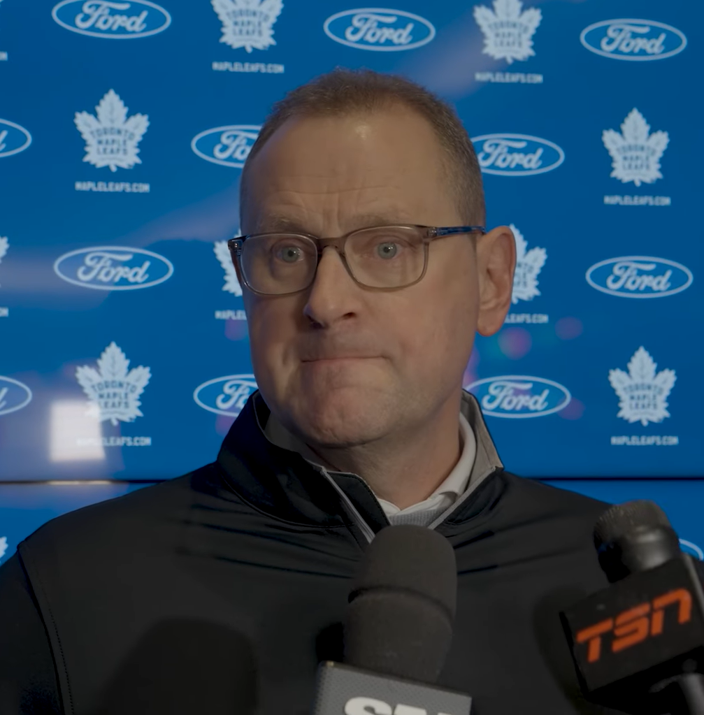 Brad Treliving speaks to the media about Joseph Woll and the Maple Leafs.