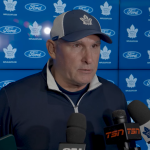 Craig Berube speaks to the media after Maple Leafs practice.