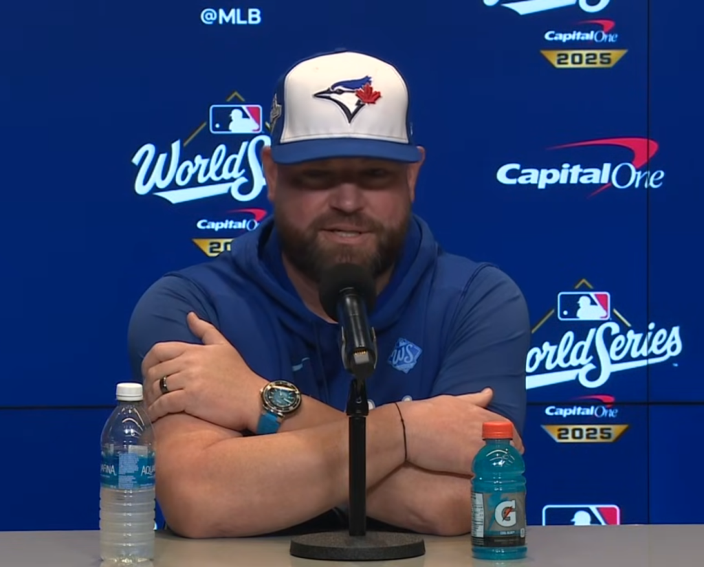 John Schneider speaking pregame before Game 7