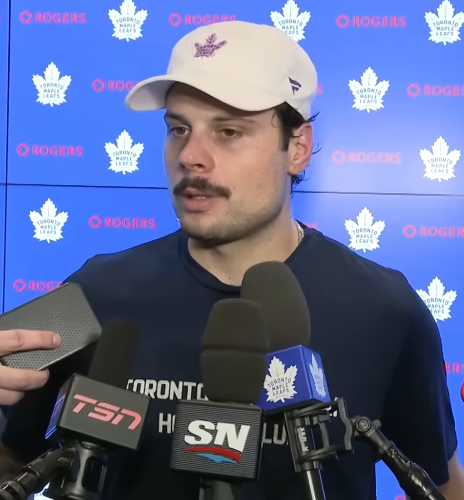 Auston Matthews speaks to media after Maple Leafs’ comeback win over the Pittsburgh Penguins